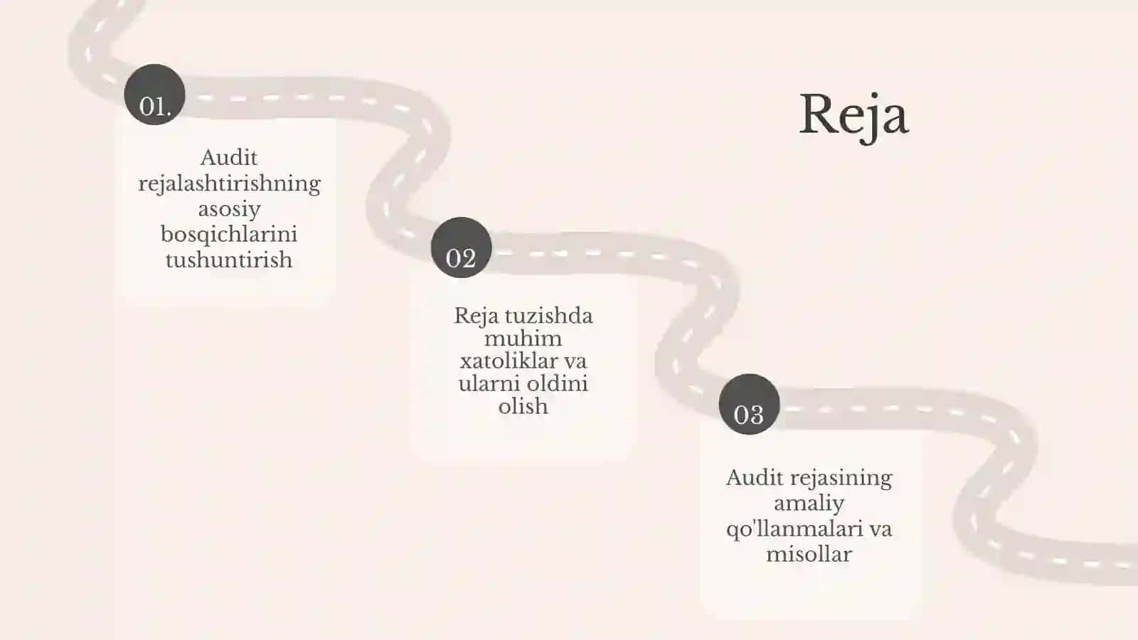 Audit rejalashtirishning umumiy rejasini tuzish 2