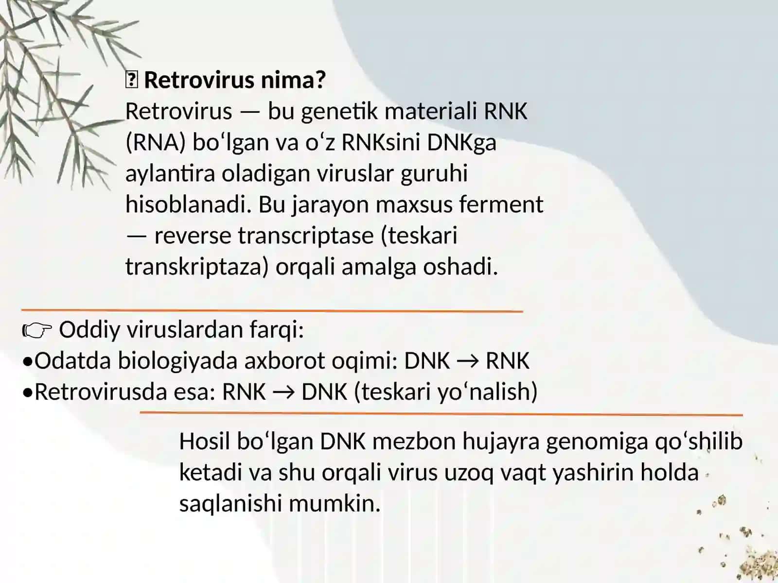 Retroveruslar. Odam immuntanqisligi viruslar labaratoriya diagnostikasi va oldini olish tamoyillari 2