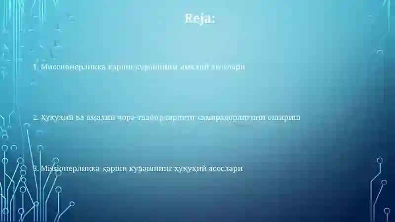 Missiонerlikka qarshi kurashning huquqiy-amaliy asoslari 2