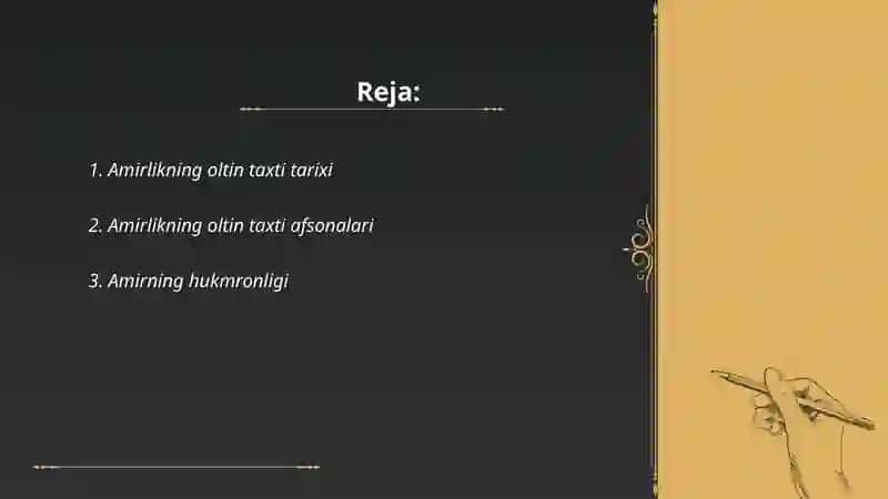 Amirlikning oltin taxti 2