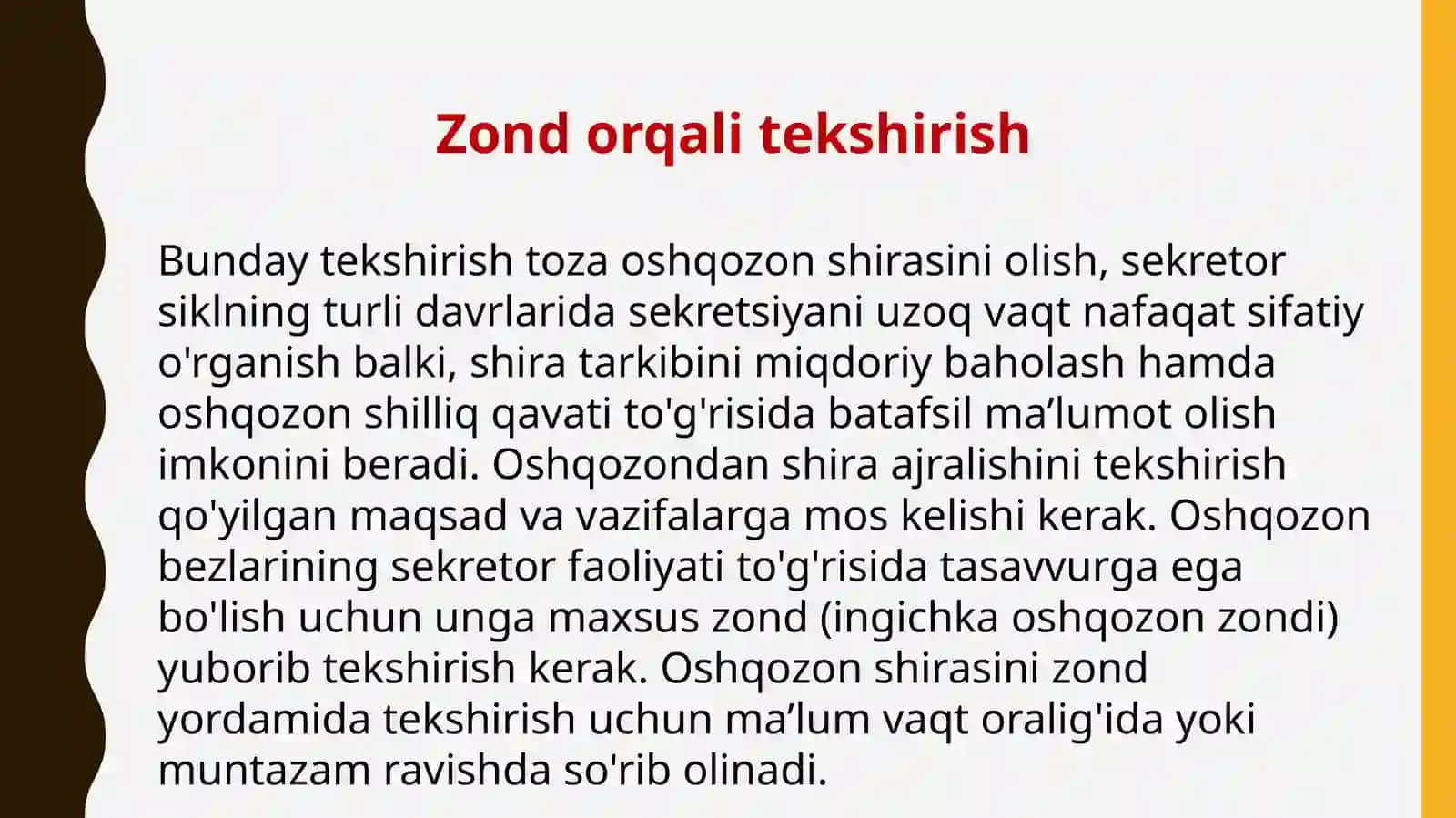 Oshqozon shirasini tekshirish 2