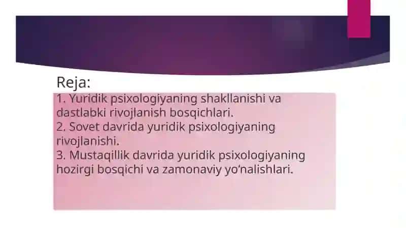 Yuridik psixologiya evolyutsiyasi 2
