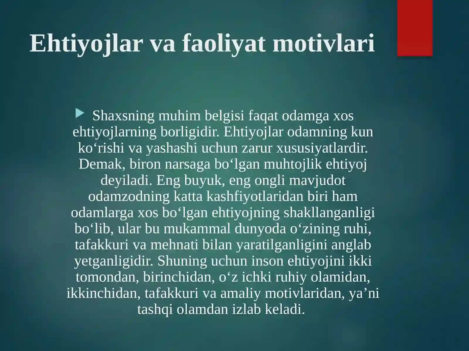 Ehtiyojfaollikni yuzaga keltiruvchi turtki sifatida va ehtiyoj o‘rganish metodlari 2