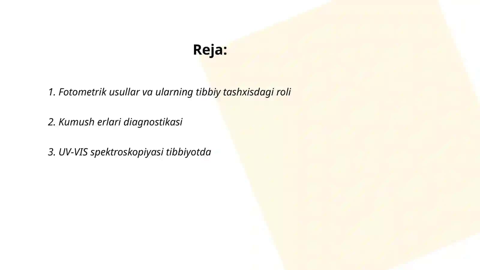 Tibbiy tashxis amaliyotida fotometrik usullarning qoʻllanilishi 2