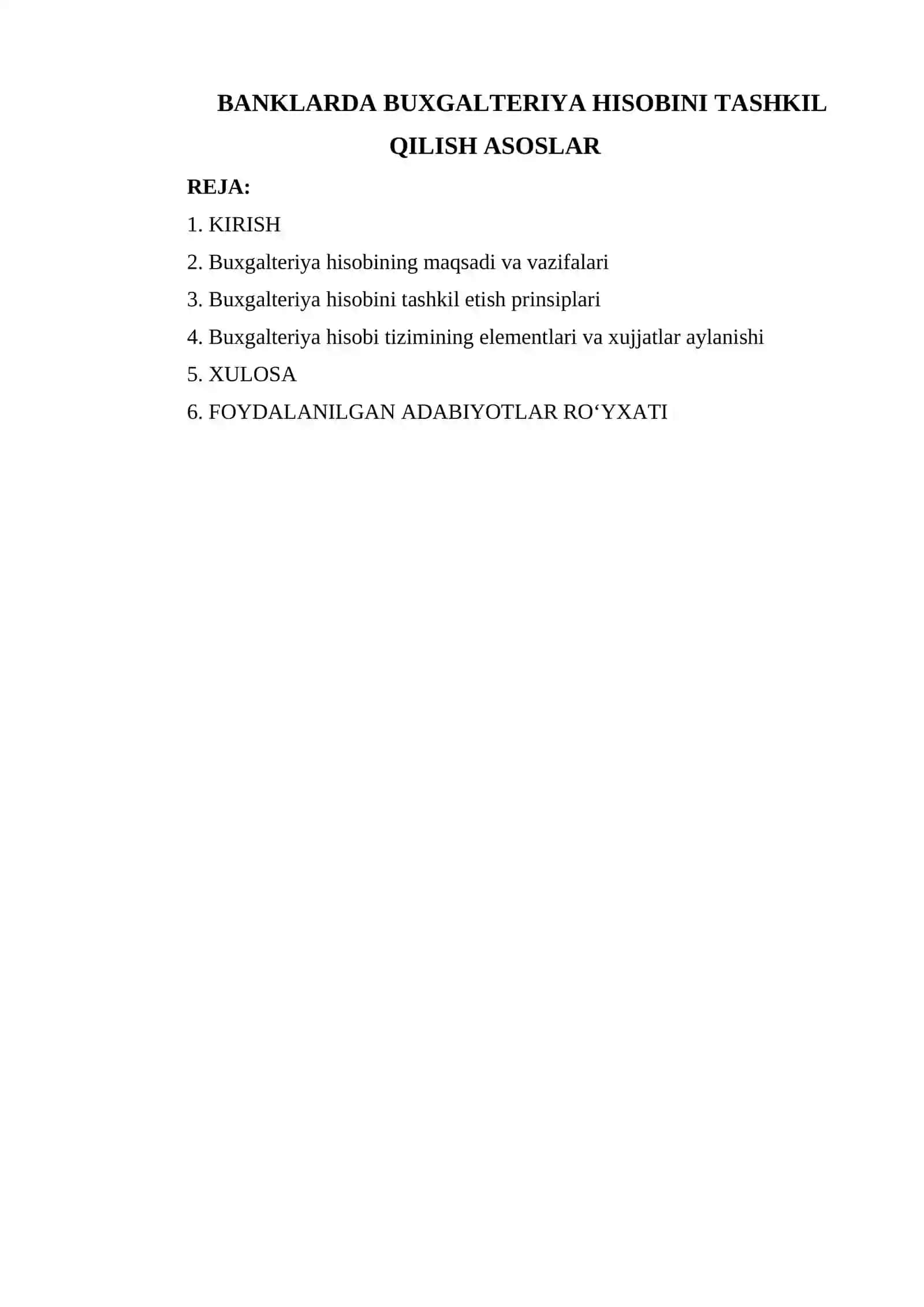 BANKLARDA BUXGALTERIYA HISOBINI TASHKIL QILISH ASOSLAR 2