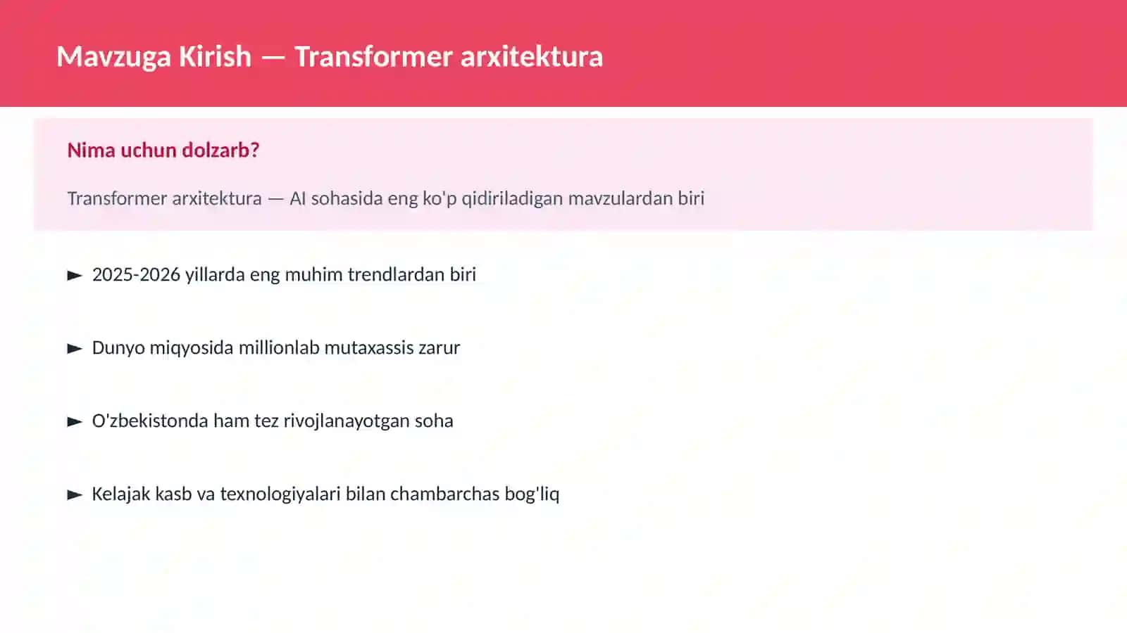 AI | DEEP LEARNING VA NEYRON TARMOQLAR 2
