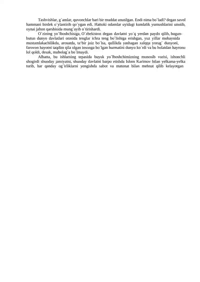 O‘zbekiston Respublikasi Prezidenti SH.M.Mirziyoyev yangi O‘zbekistonning novator rahbari  sifatida. 2