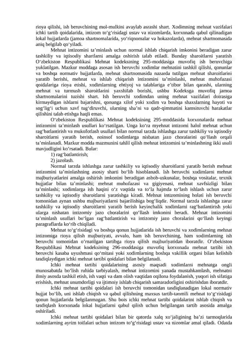 Mehnat intizomi 2