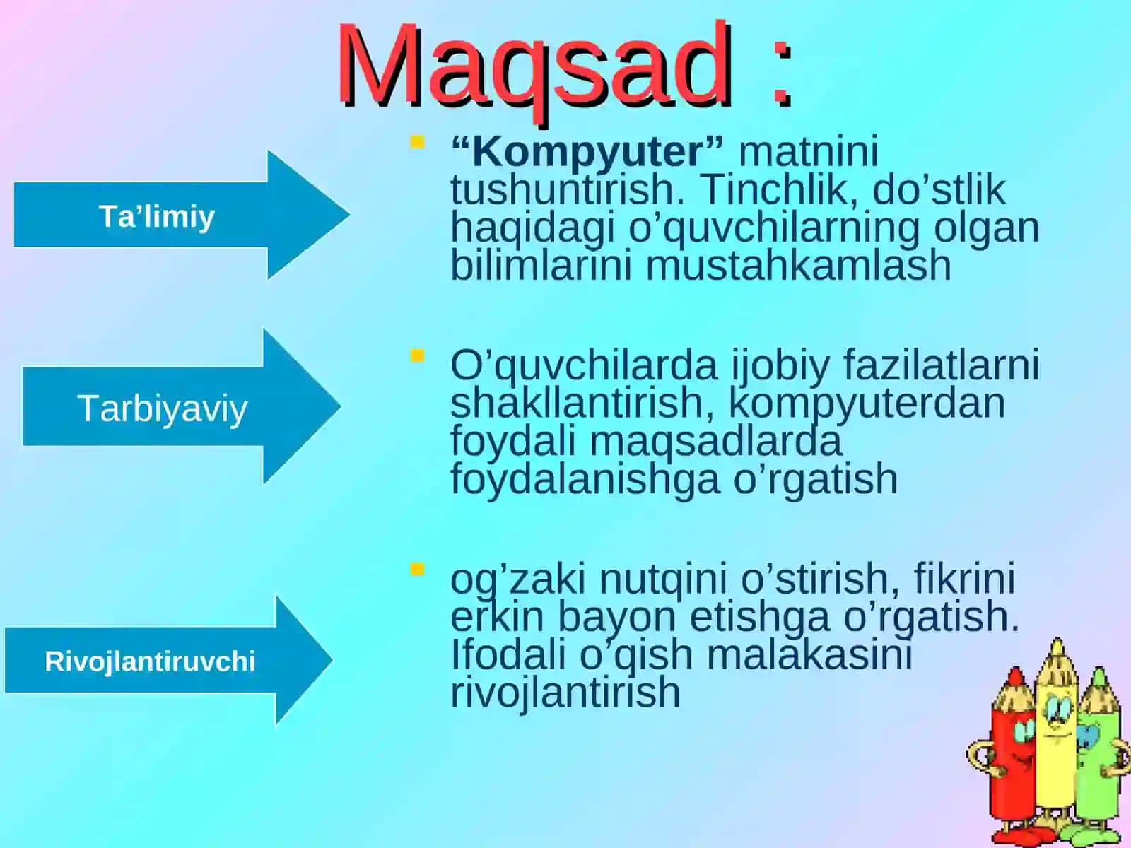 "Kompyuter" mavzusi taqdimoti 2