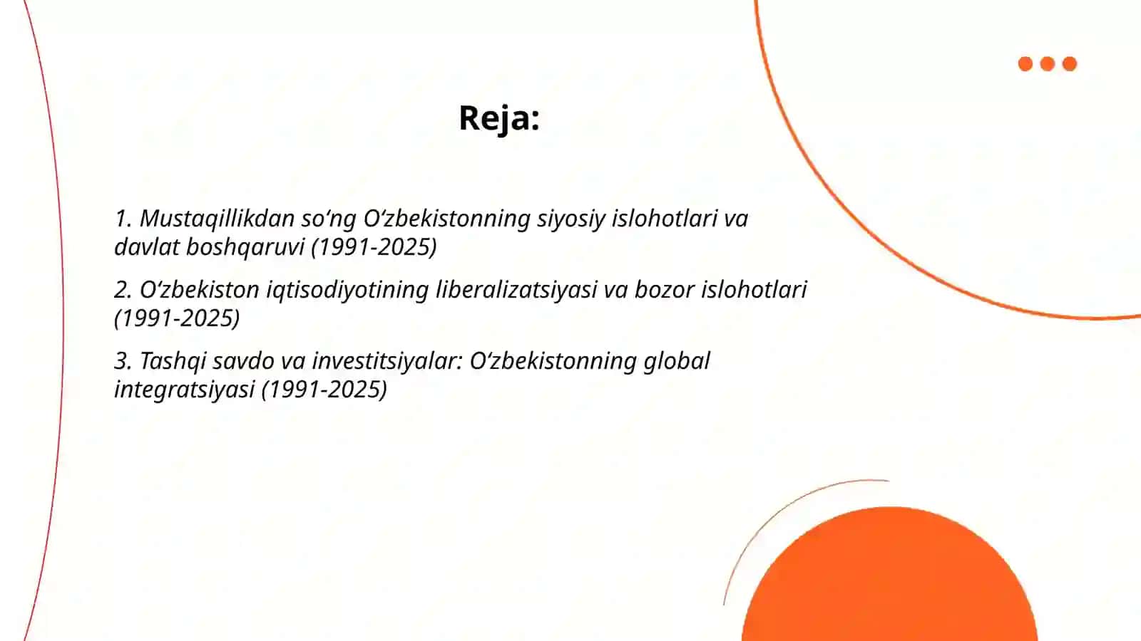 1991-2025yillarda Oʻzbekiston va jahon davlatlari taraqqiyoti 2
