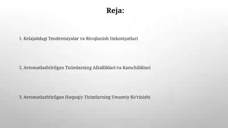 Avtomatlashtirilgan huquqiy tizimlar 2