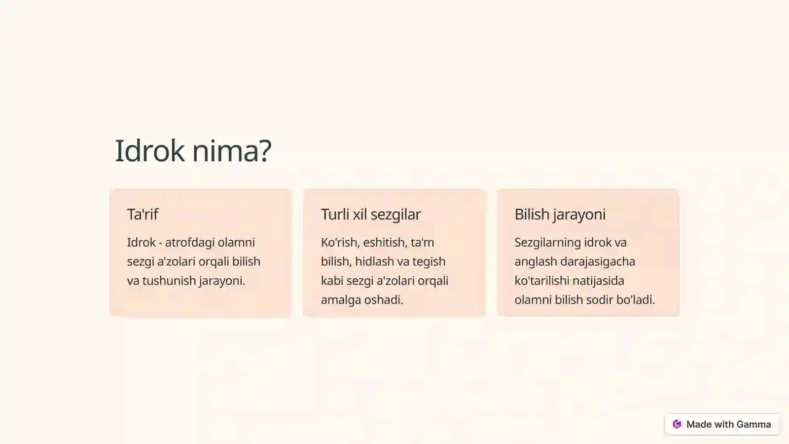 Psixologiyada Idrok, Xotira va Diqqat 2