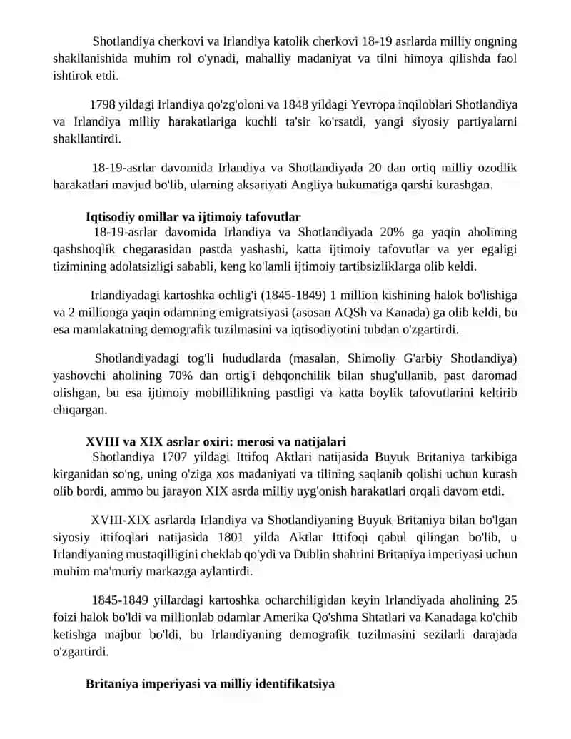XVIII-XIX- Irlandiya va Shotlandiya masalasi 2