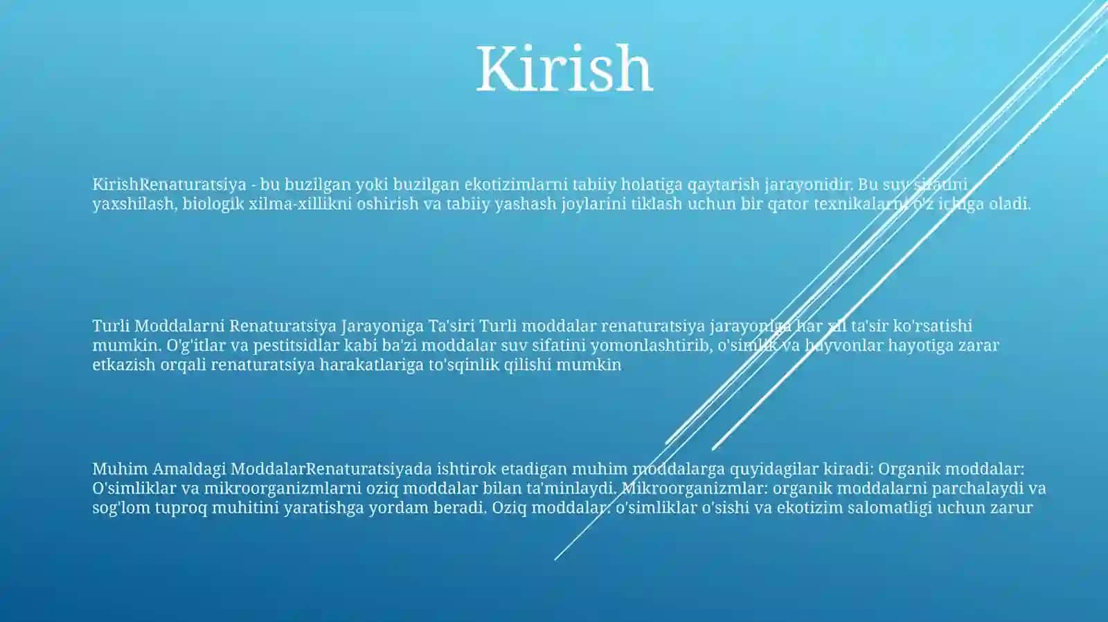 Turli Moddalarni Renaturatsiya Jarayoniga Ta' Siri 2
