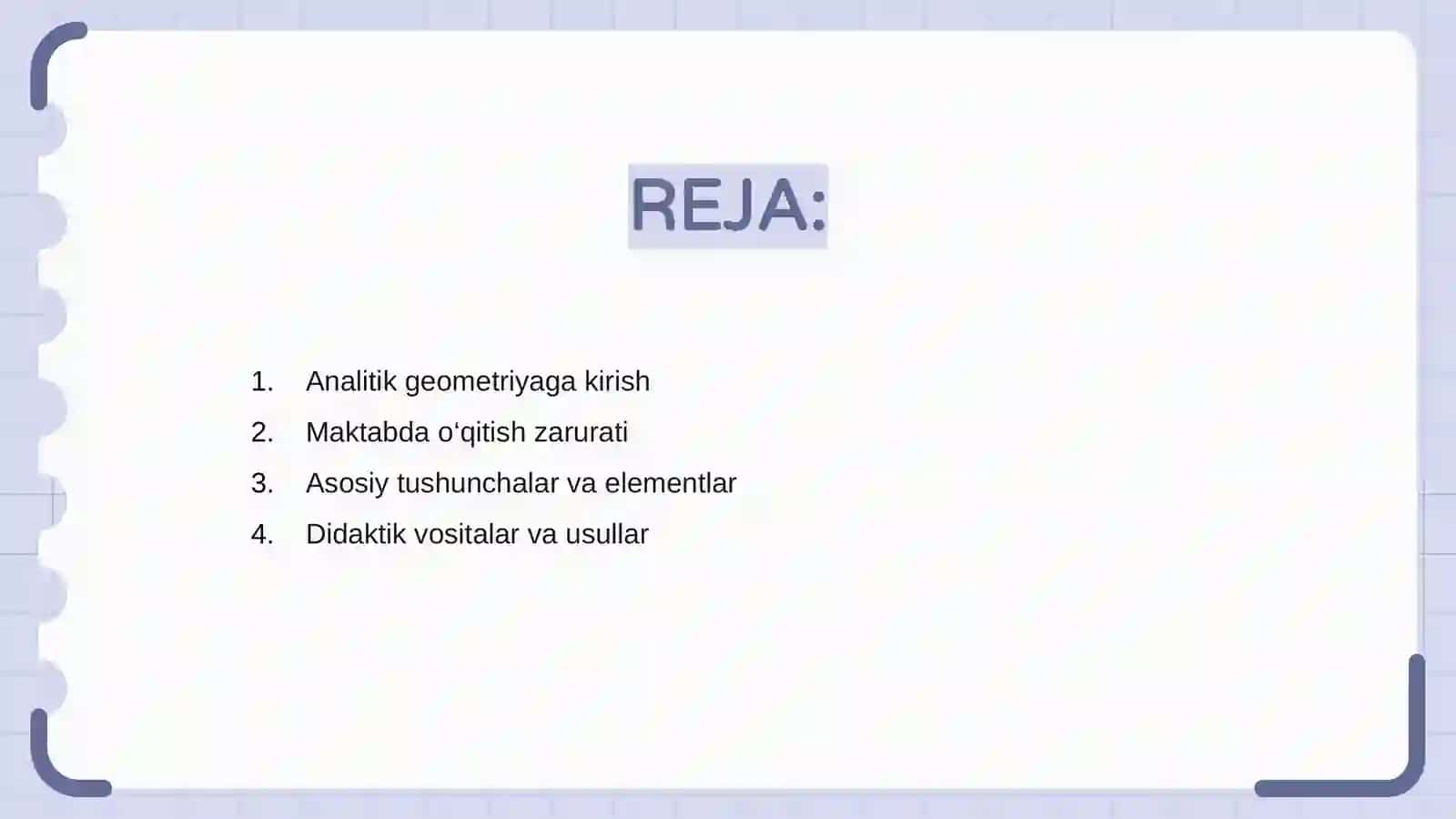 Analitik geometriya elementlarni o'qitish metodikasi 2