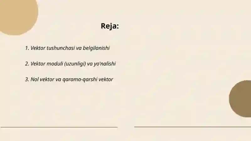 Vektorlar va ular ustida amallar 2
