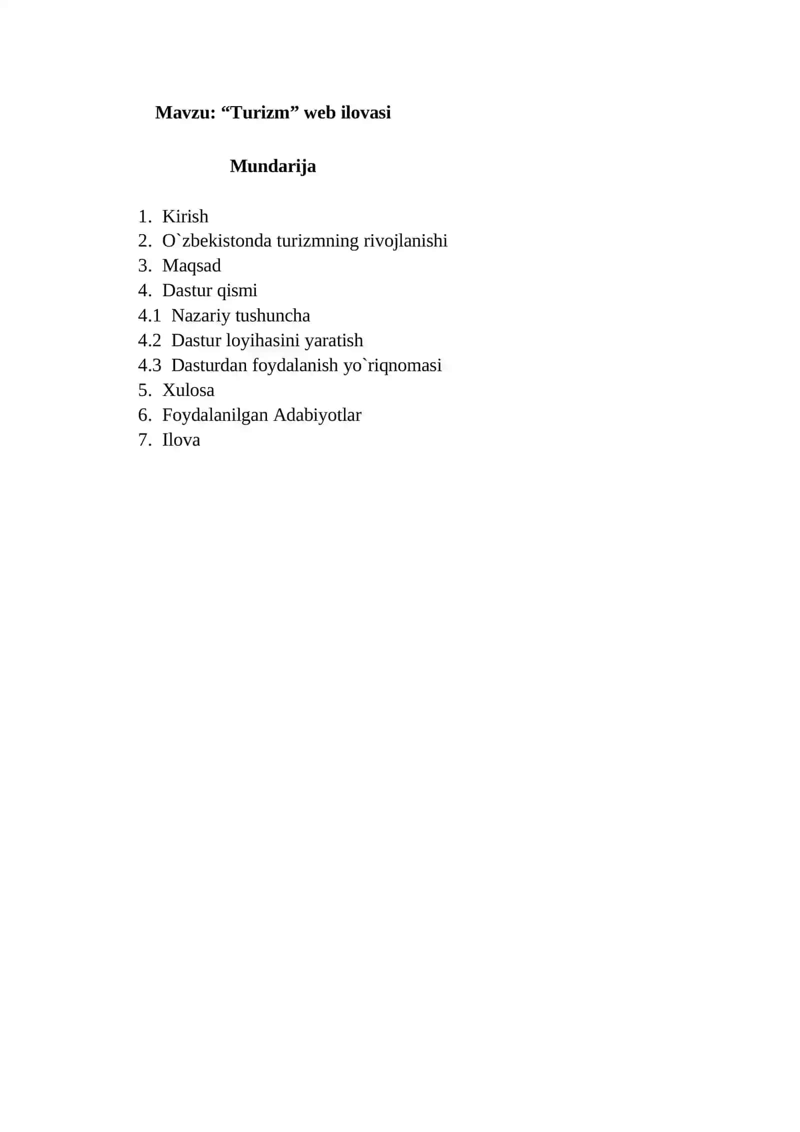 Turizm web ilovasi 2