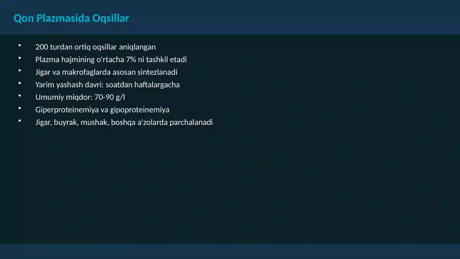 Plazma Oqsillari Biokimyosi 2