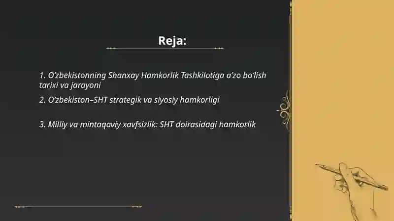 O‘zbekistonning Shanxay Hamkorlik Tashkilotiga aʼzo bo‘lish tarixi va jarayoni 2