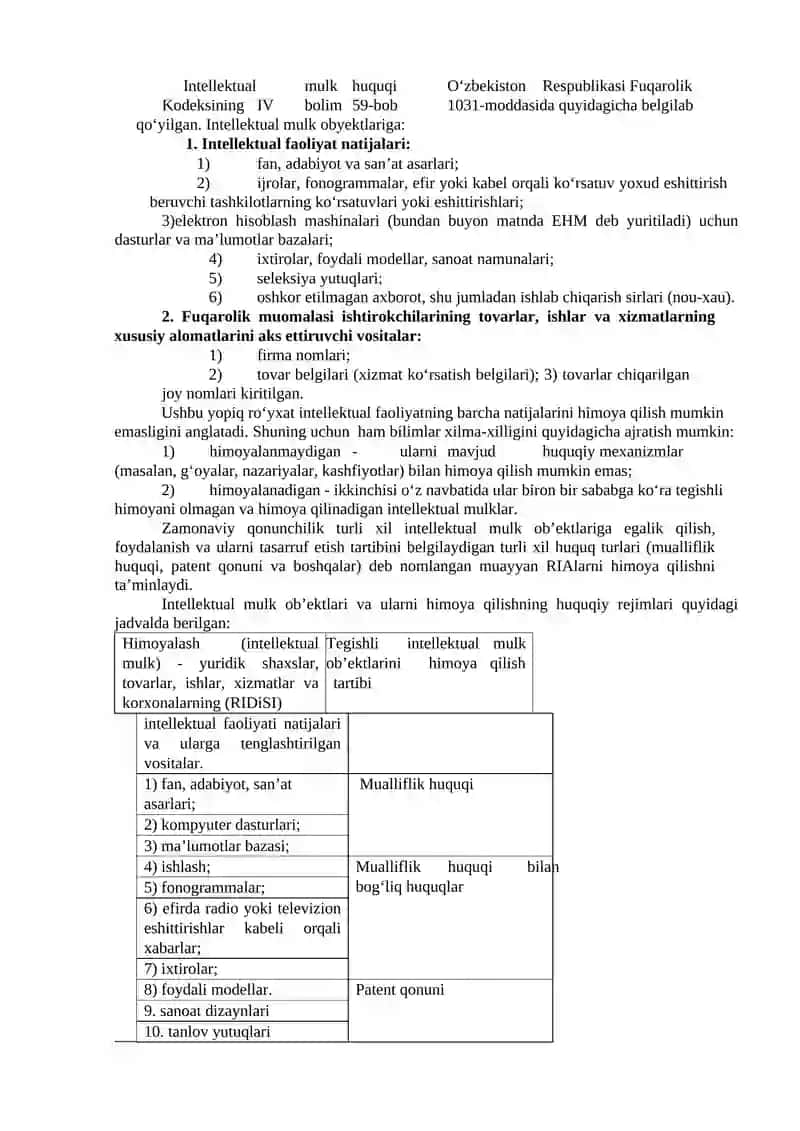 INTELLEKTUAL MULK VA UNI HIMOYA QILISH USULLARI 2