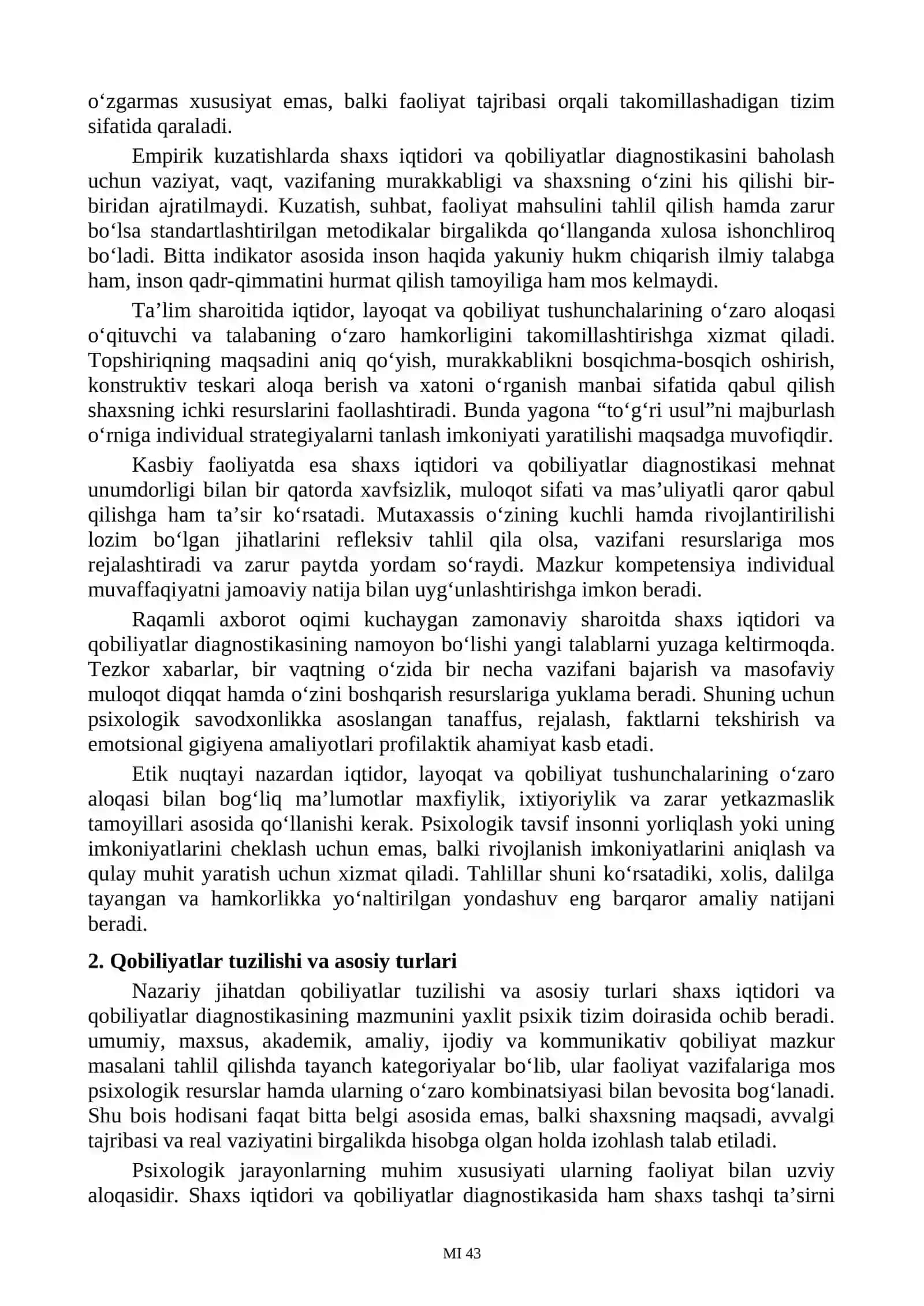 Shaxs iqtidori va qobiliyatlar diagnostikasi 2