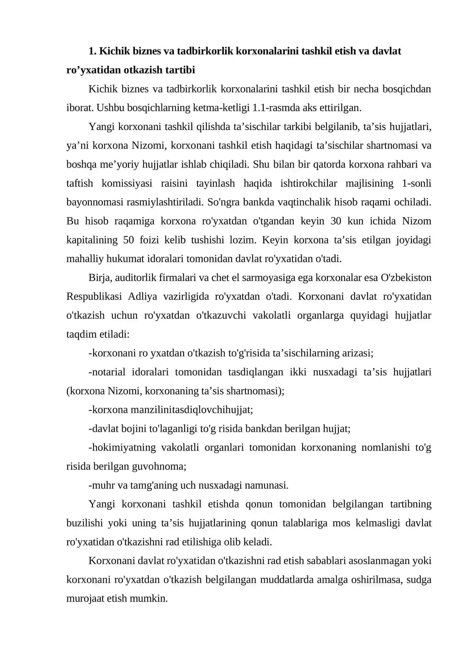 Kichik biznes va tadbirkorlik faoliyatini tashkil etish va boshqarish 2