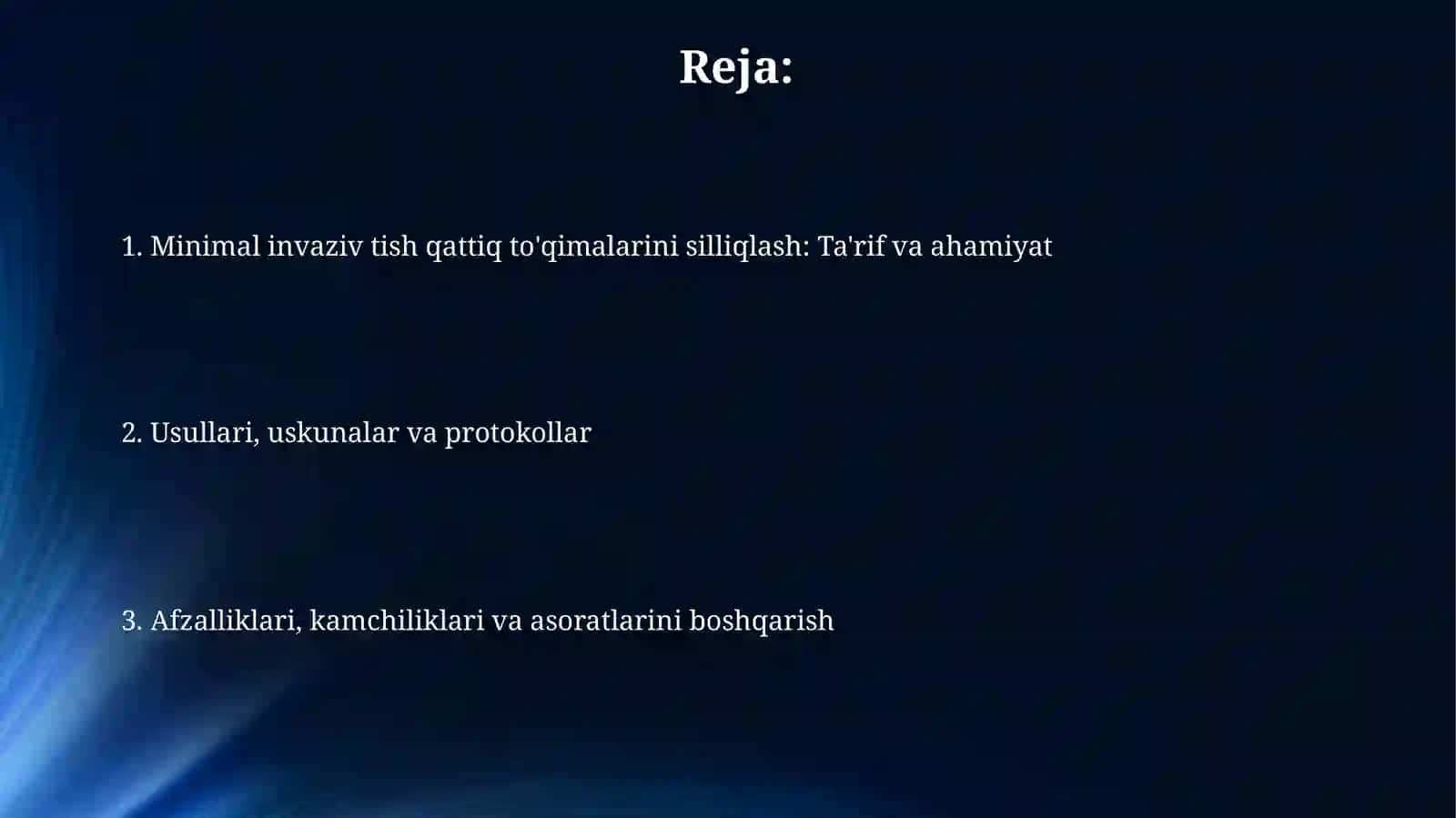 Tish qattiq to'qimasini chixlashning minimal invaziv usullari 2