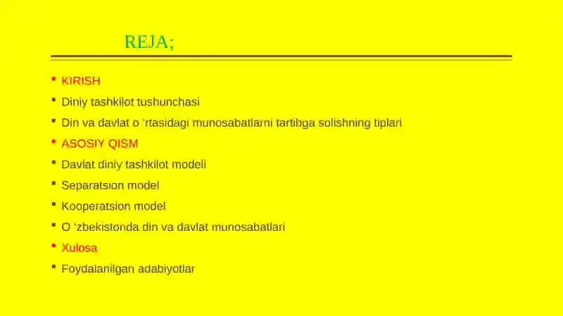 Davlat va din o‘rtasidagi munosabatlarni tartibga solishning tiplari 2