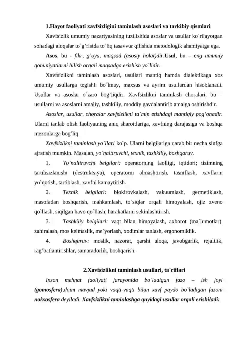 Xavfsizlikni Ta’minlash Asoslari va Faoliyat 2