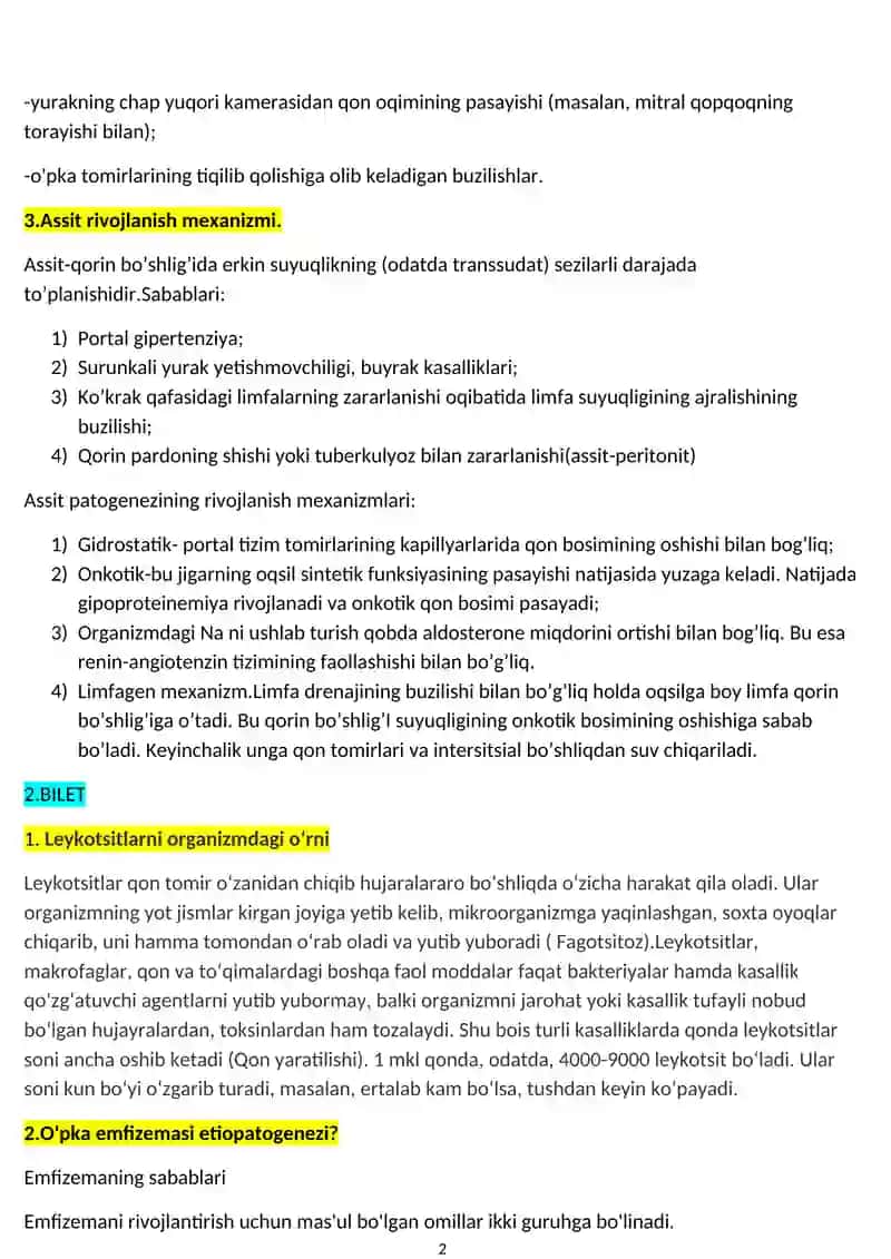 ADTI Patologik fiziologiya 1-BILET 2