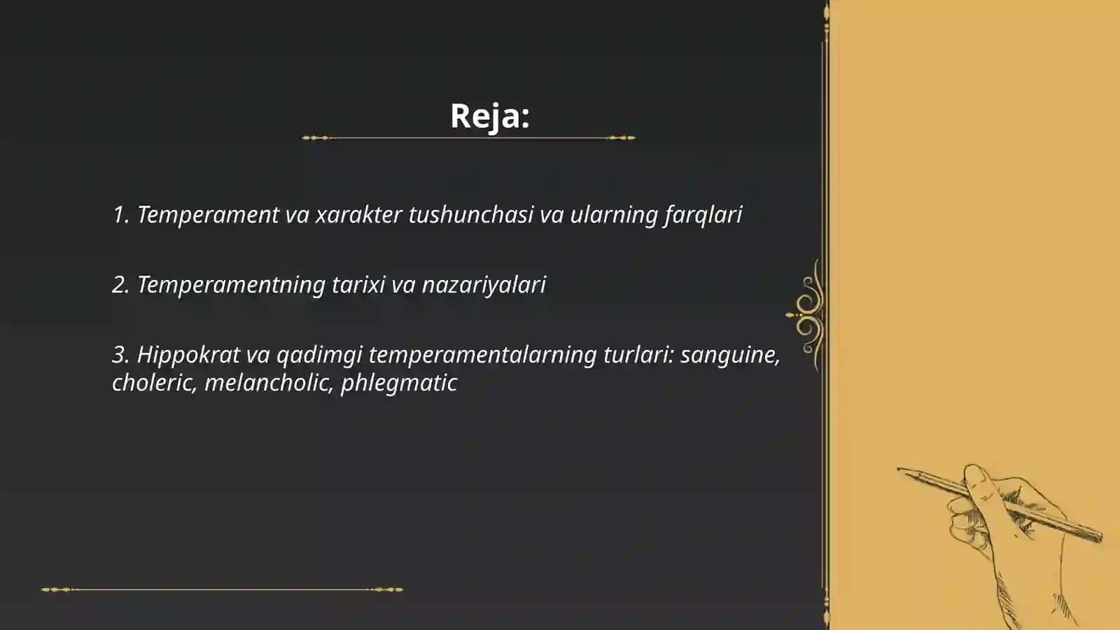 Temperament va xarakter haqida tushuncha va uning turlari 2