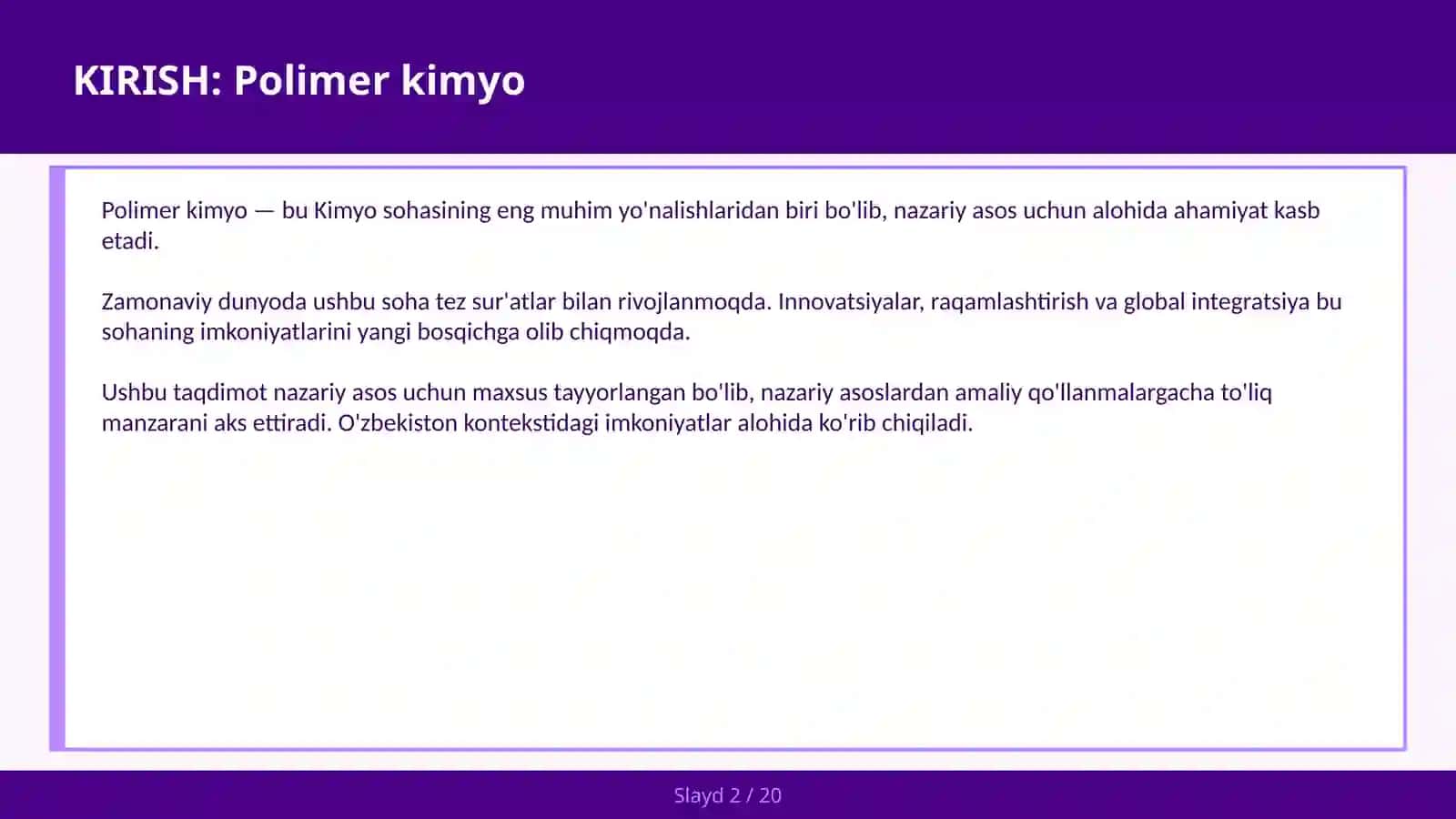 Polimer kimyo 2