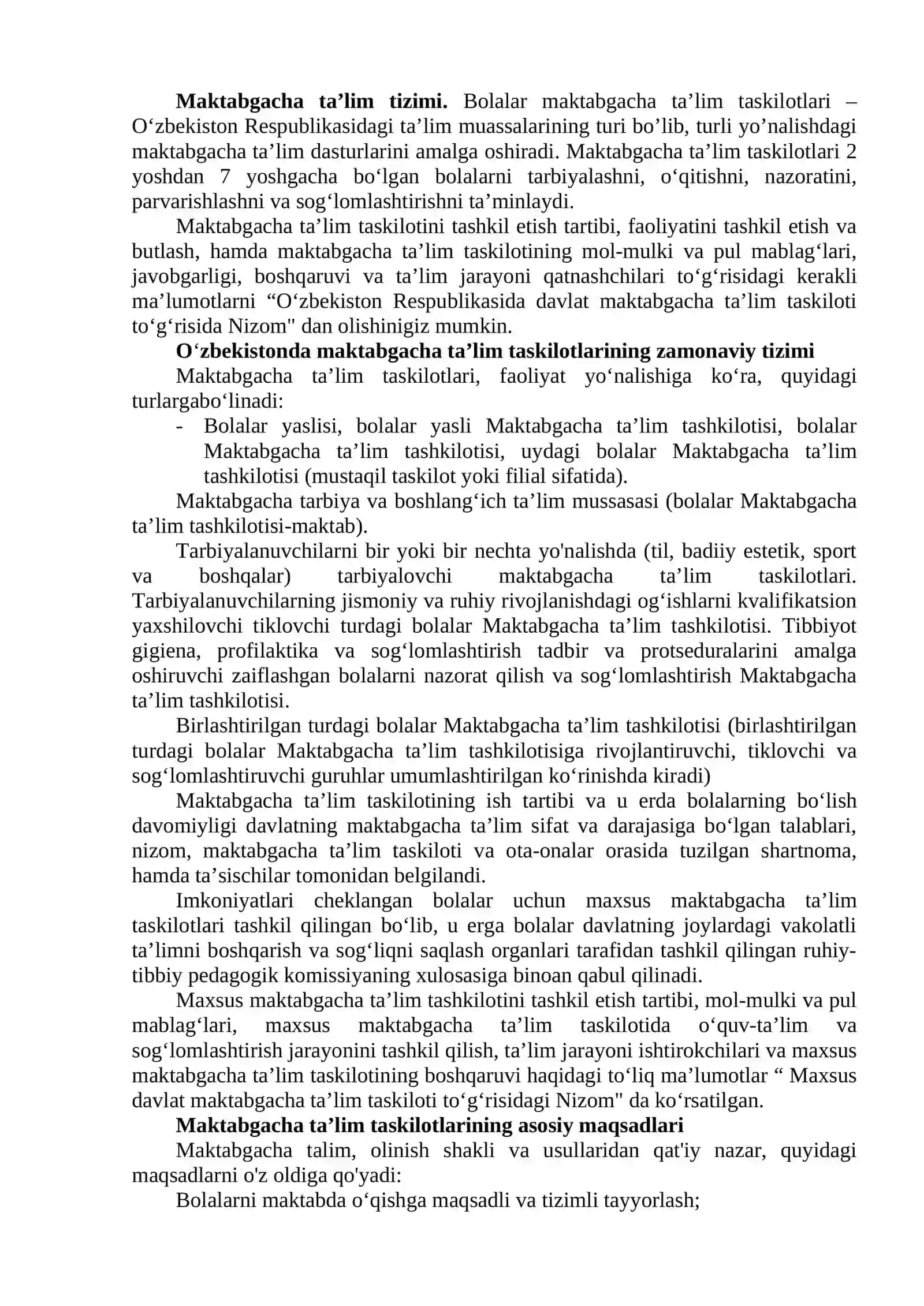 Maktabgacha ta`lim pedagogik tizim va boshqaruv ob’yekti sifatida 2