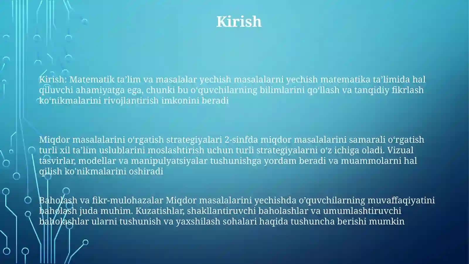 2-Sinf Matematika Darslarida Miqdorlarga Doir Masalalar Yechishga OʻRgatish 2