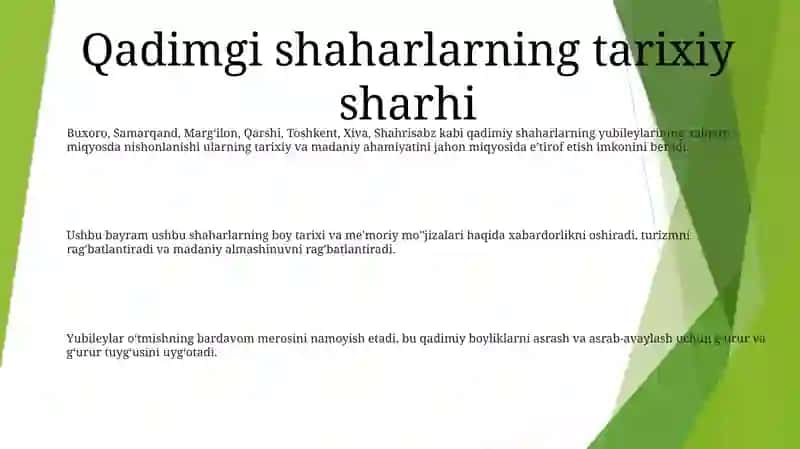 Tarixiy Shaharlar Yubileylarining Xalqaro Miqyosda Keng Nishonlanishi 2