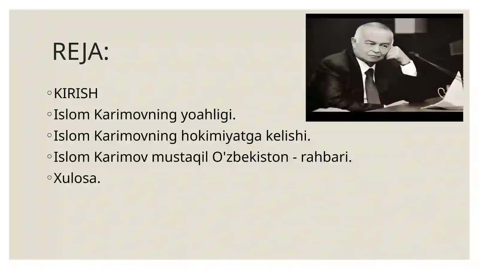 ISLOM ABDUG'ANIYEVICH KARIMOV MUSTAQIL O'BEKISTON RESPUBLIKASINING BIRINCHI RAHBARI. 2
