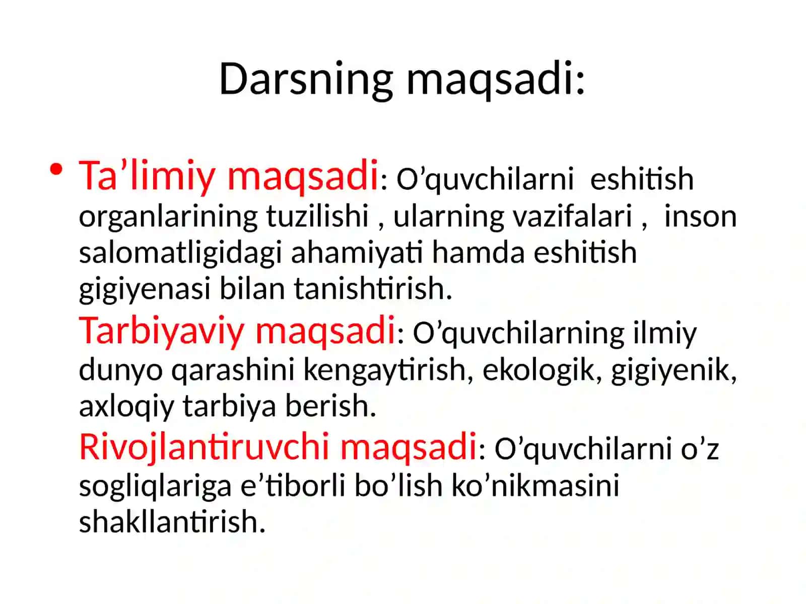 Eshitish organlarining tuzilishi, eshitish gigiyenasi 2