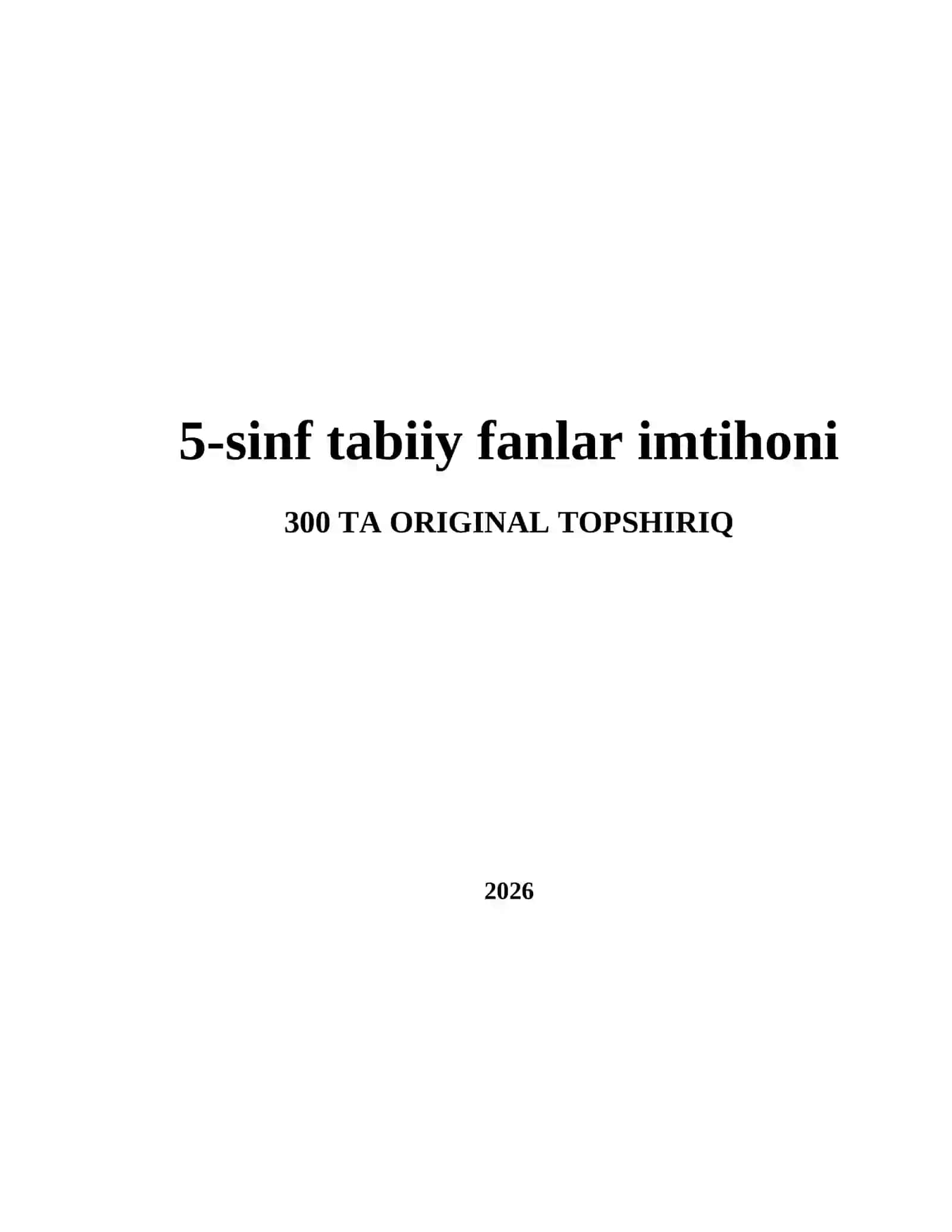 5-sinf tabiiy fanlar imtihoni 2