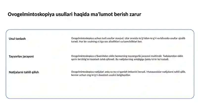 Ovogelmintoskopiya usullari 2