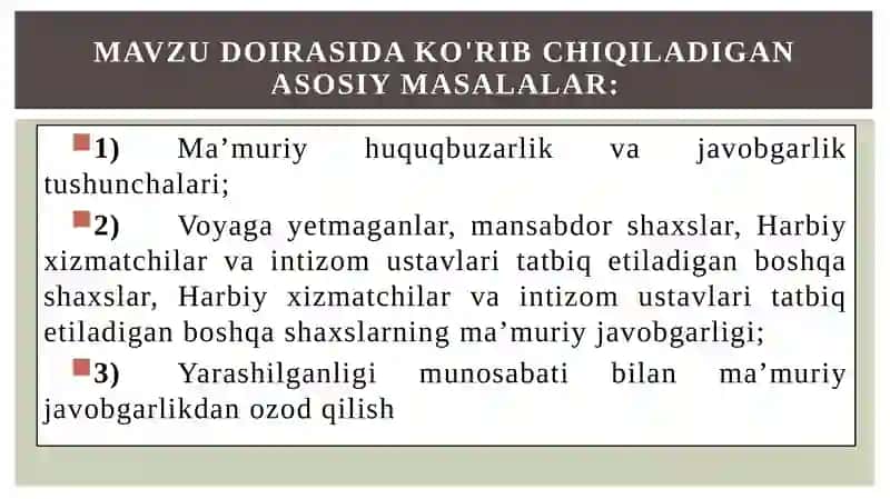 MAVZU DOIRASIDA KO'RIB CHIQILADIGAN ASOSIY MASALALAR 2