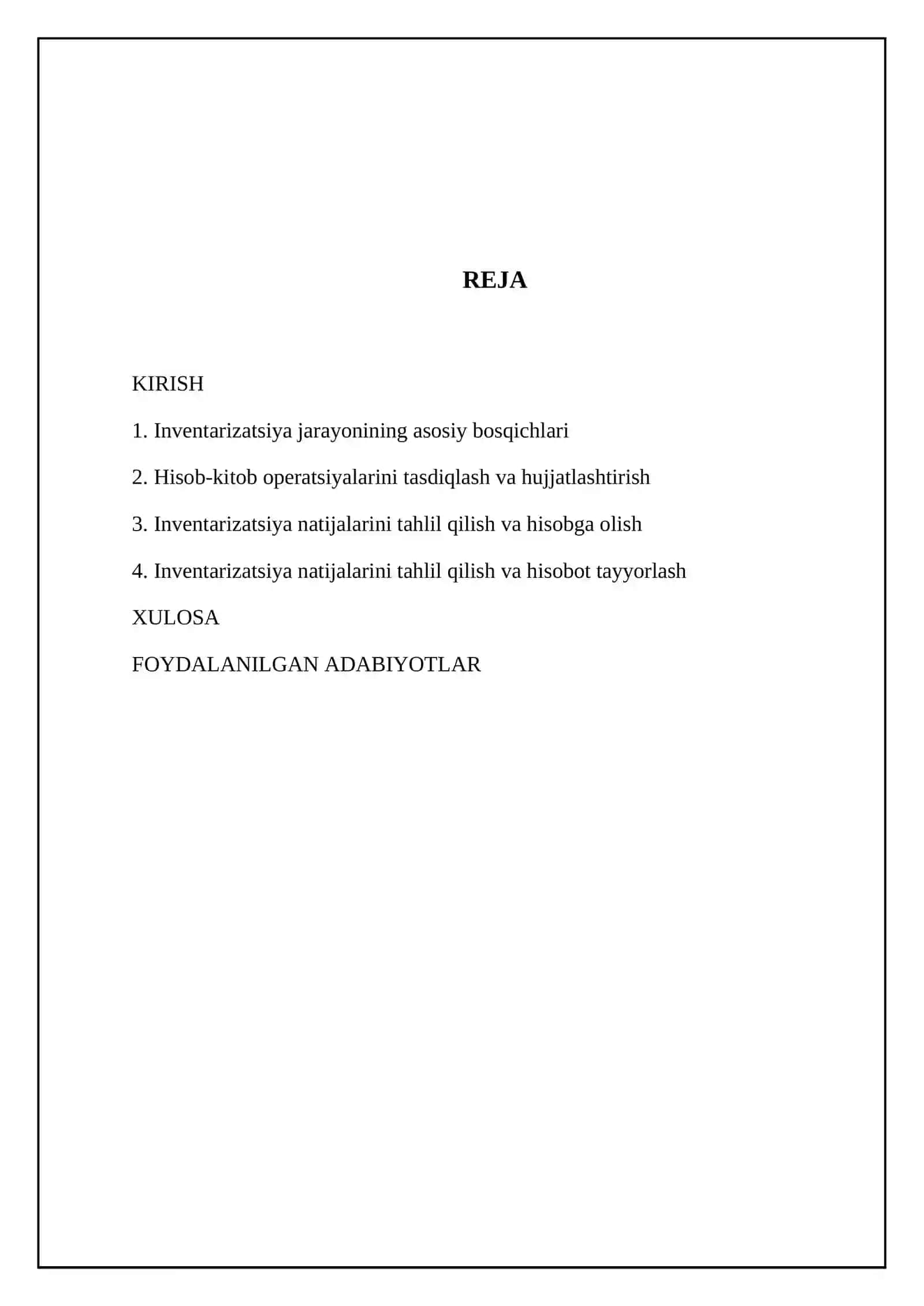 Hisob-kitob operatsiyalarini inventarizatsiya qilish tartibi 2