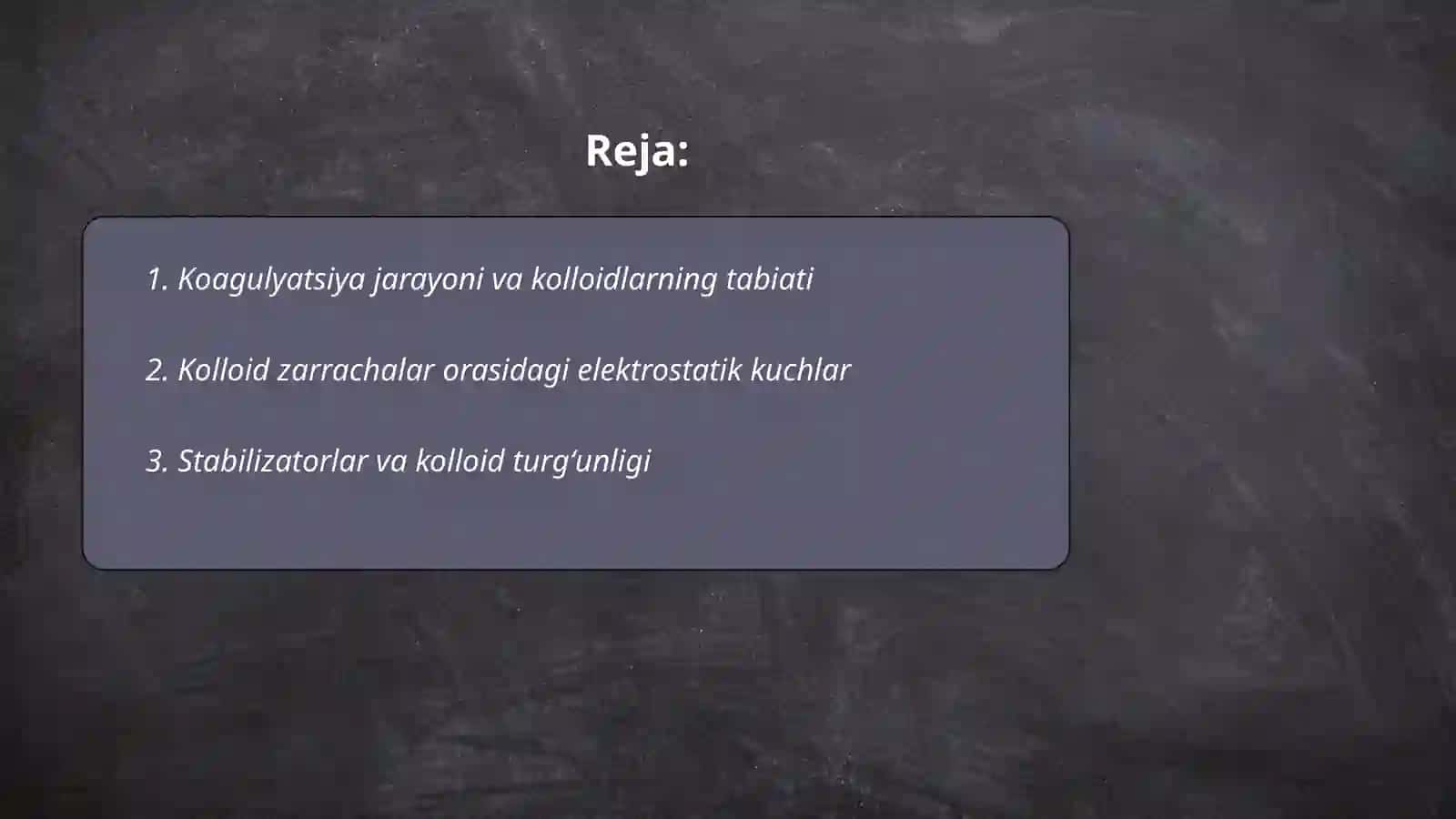 SAM larning kolloid sistemalarni koagullanishiga turgʻunligiga ta'siri 2