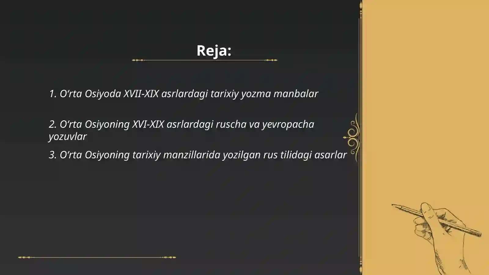 Oʻrta Osiyoning XVII-XIX asrlar tarixiga oid manbalar 2