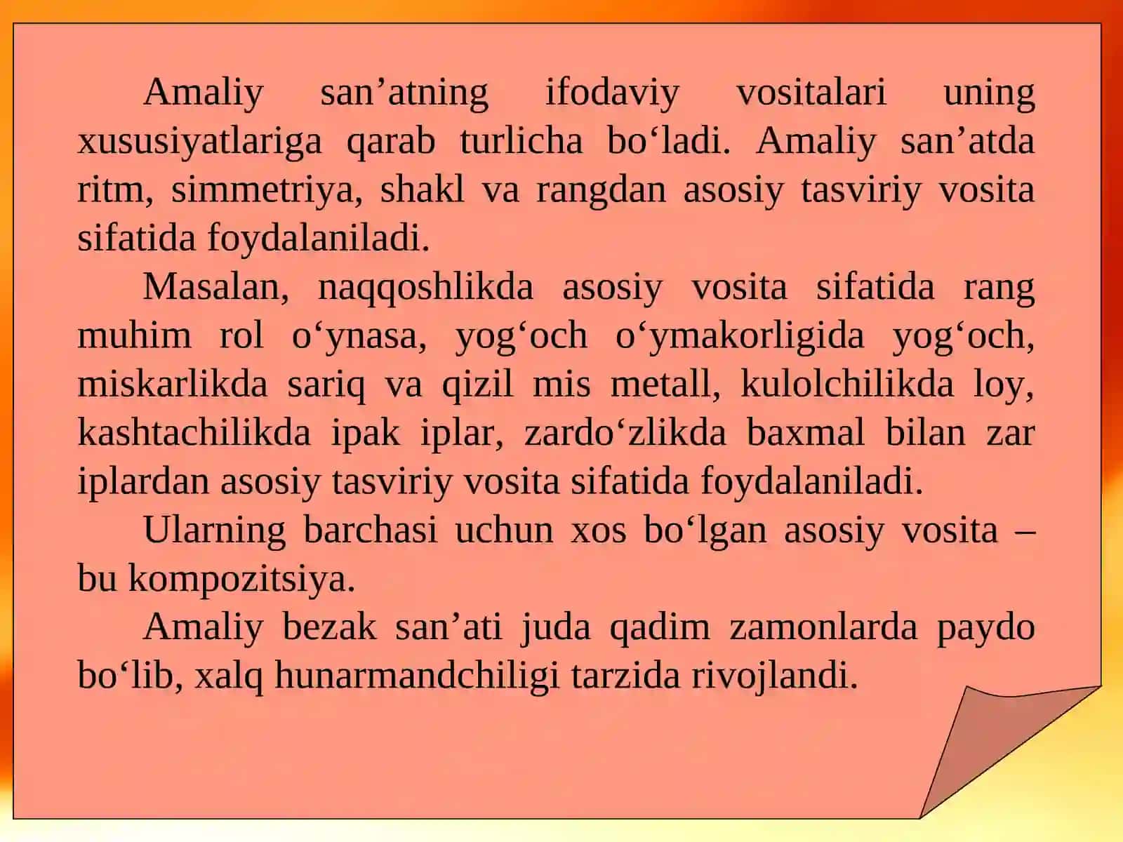 Amaliy san’atda ifodaviy vositalar 2
