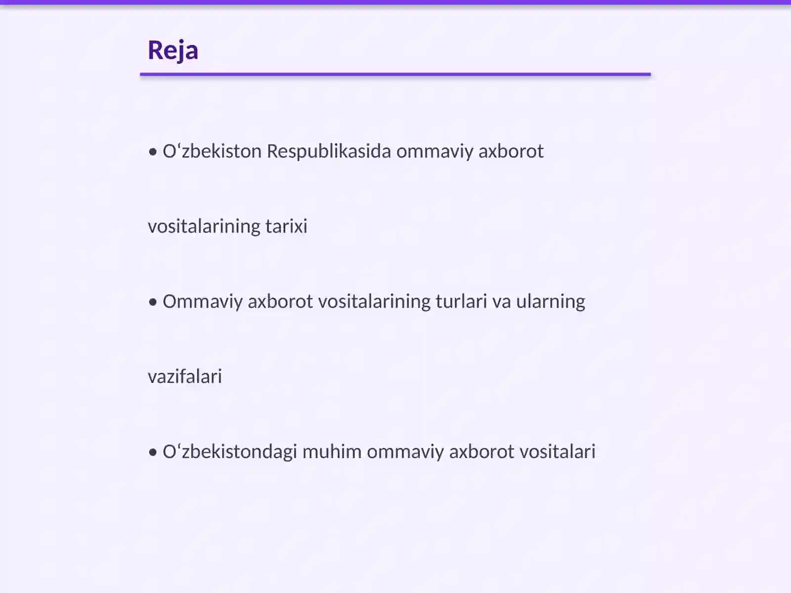Oʻzbekiston Respublikasida ommaviy axborot vositalarining faoliyati 2