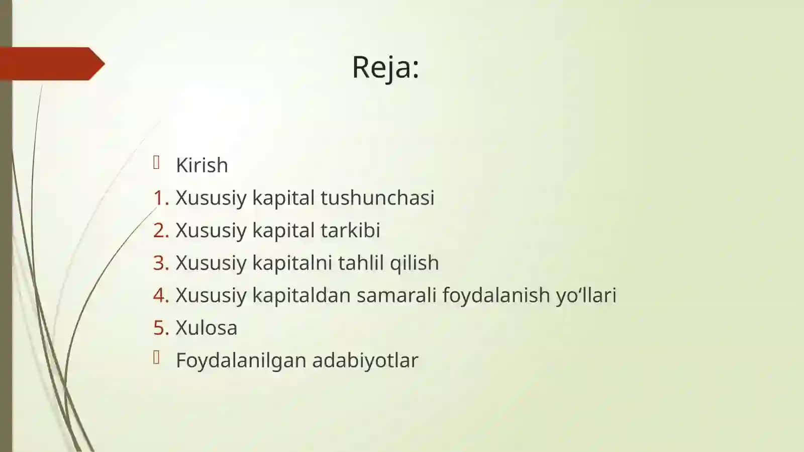 Xususiy kapital tarkibi va uning tahlili 2