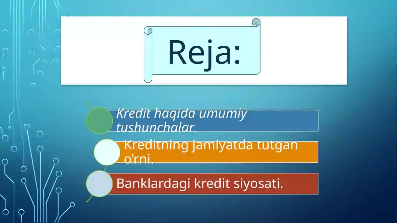 Kredit haqida umumiy tushunchalar 2