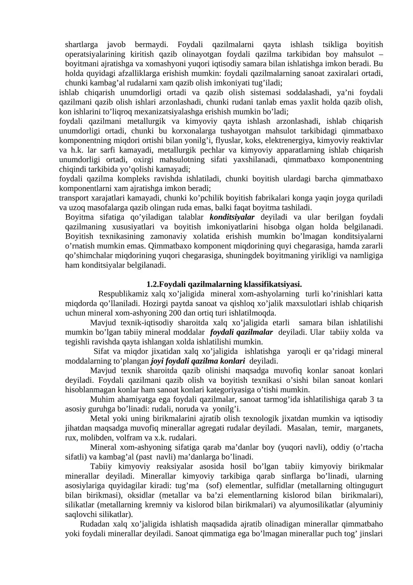 Ma’ruza: Foydali qazilmalarning xalq xo‘jaligidagi o‘rni 2