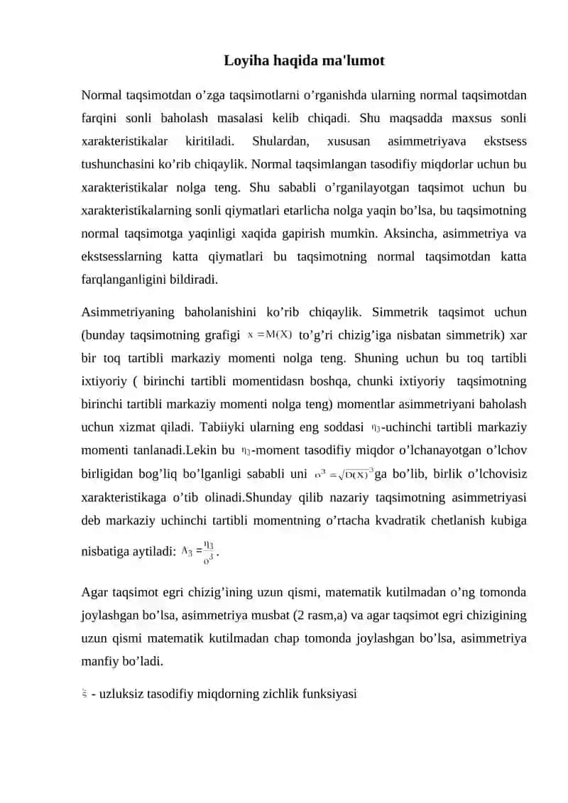 Taqsimot qonun, taqsimot funksiya va ularning hossalari 2