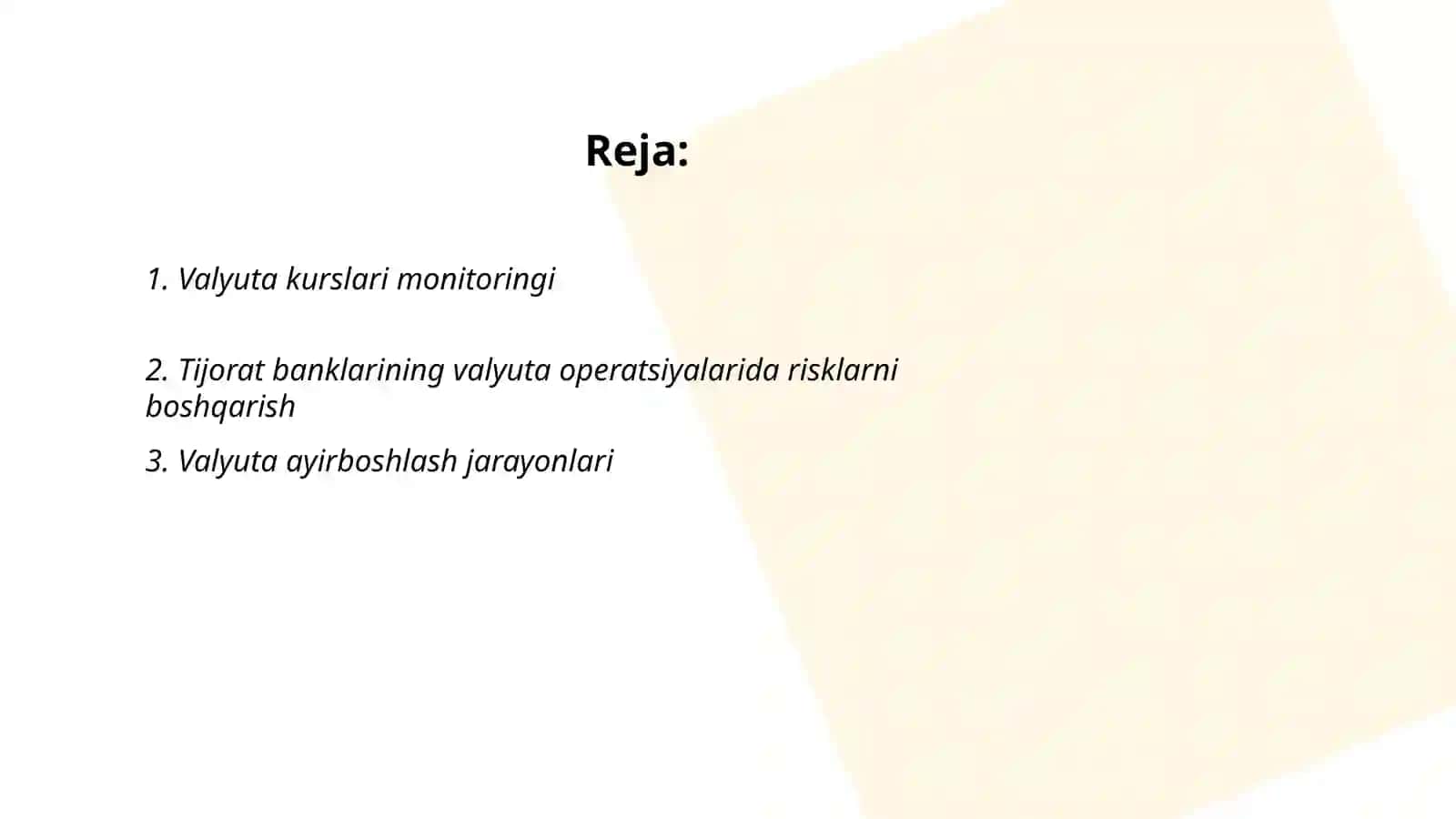 Valyuta kurslari monitoringi 2